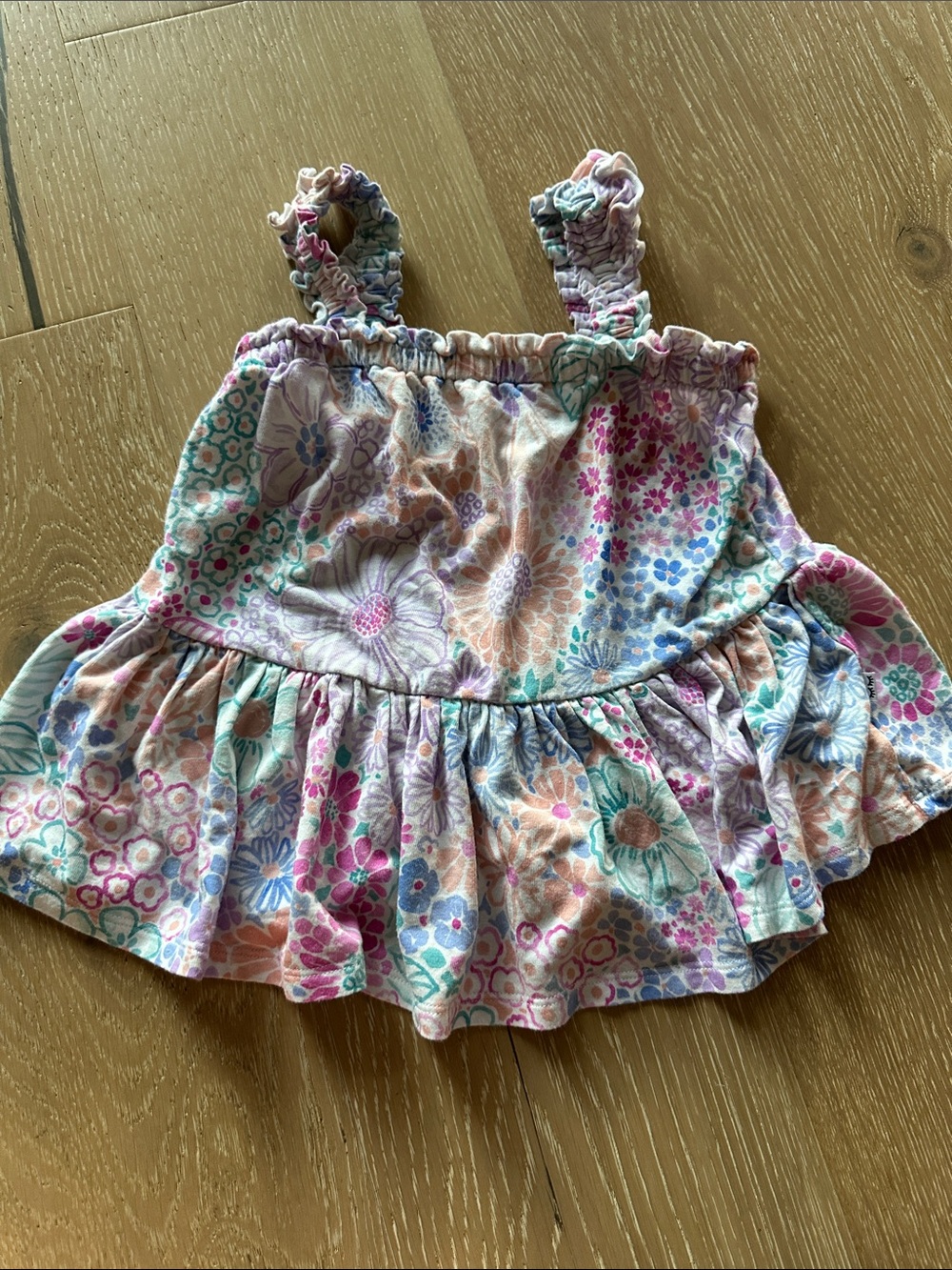 Little Sleepies Floral Ruffle Tank Top - Pink, Purple, Teal, Peach
